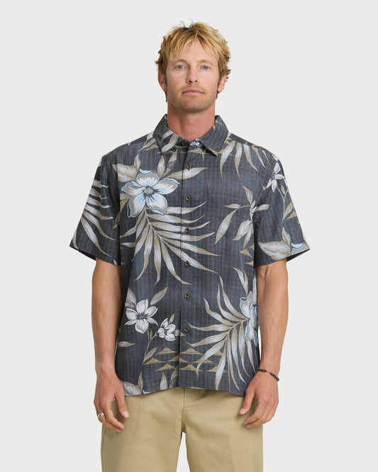 Waterman Palapa Floral Short Sleeve Woven Shirt - Phantom