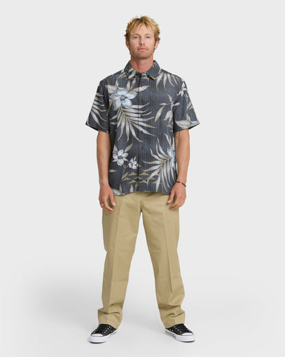 Waterman Palapa Floral Short Sleeve Woven Shirt - Phantom