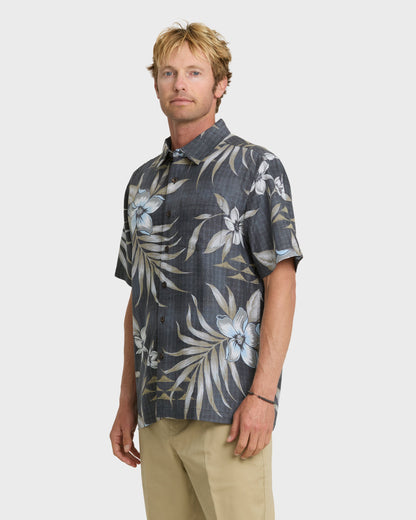 Waterman Palapa Floral Short Sleeve Woven Shirt - Phantom