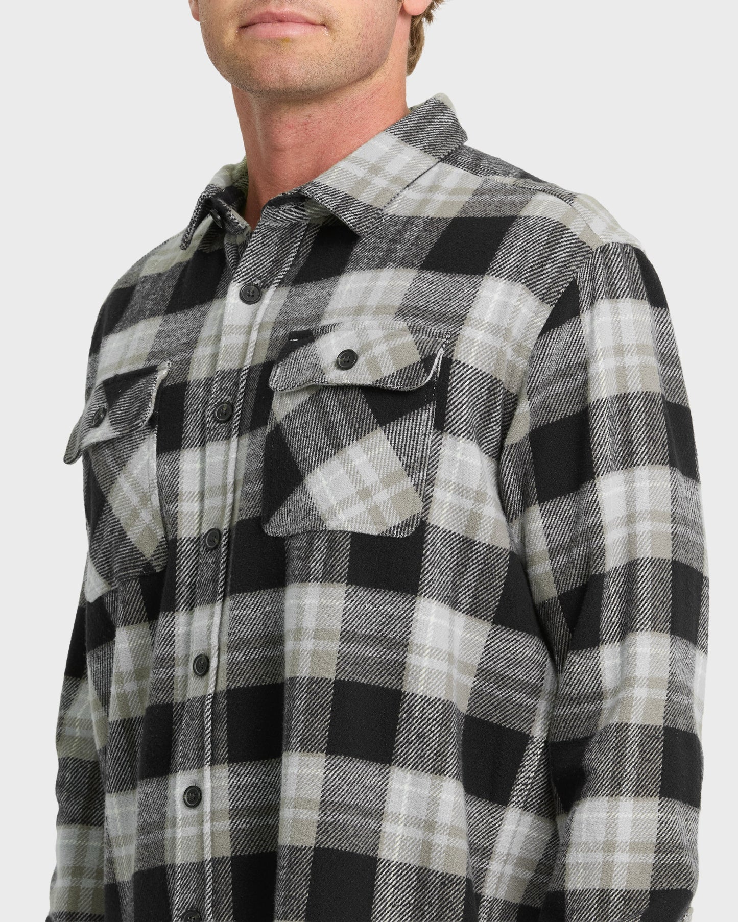Waterman Dover Long Sleeve Flannel Overshirt - Black