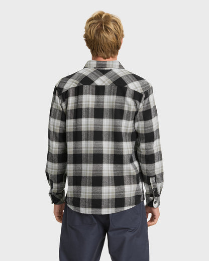 Waterman Dover Long Sleeve Flannel Overshirt - Black