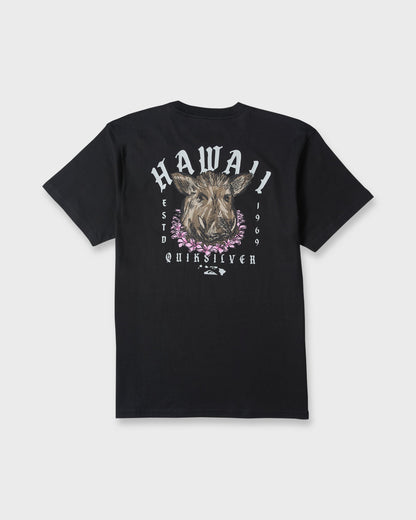Hawaii Kalua Short Sleeve Cotton T-Shirt - Black