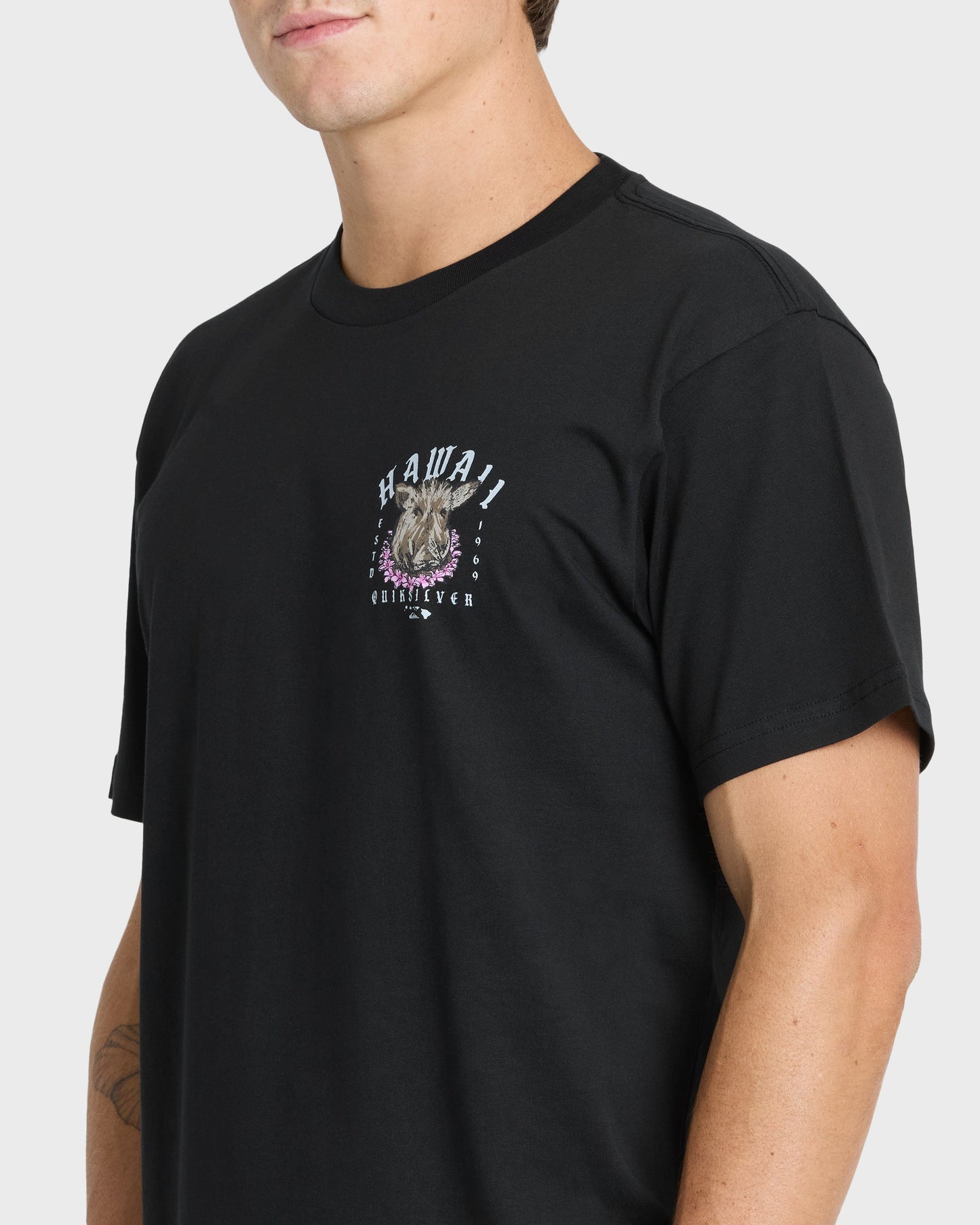 Hawaii Kalua Short Sleeve Cotton T-Shirt - Black