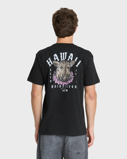 Hawaii Kalua Short Sleeve Cotton T-Shirt - Black