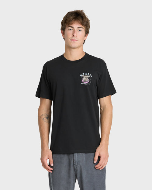 Hawaii Kalua Short Sleeve Cotton T-Shirt - Black