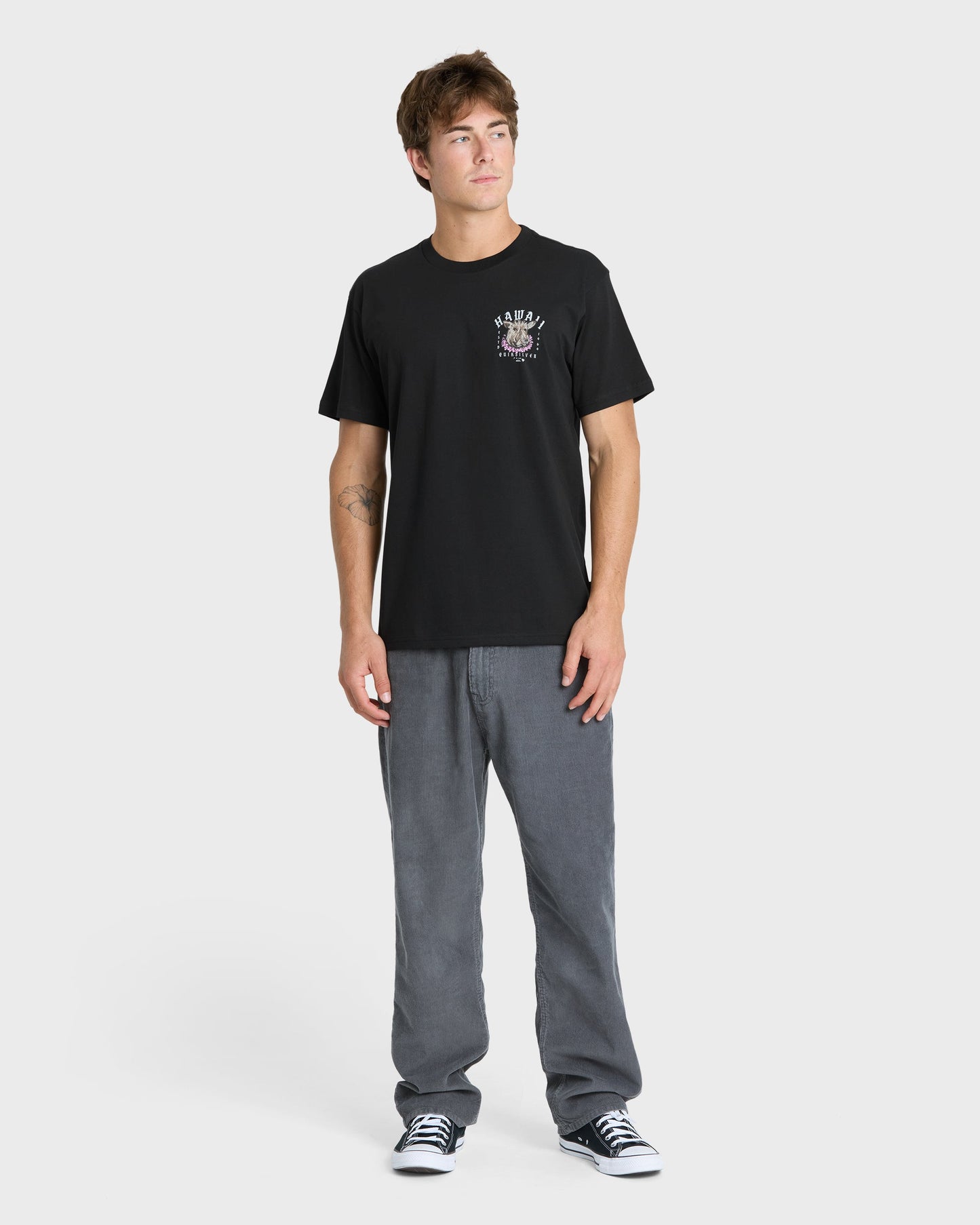 Hawaii Kalua Short Sleeve Cotton T-Shirt - Black