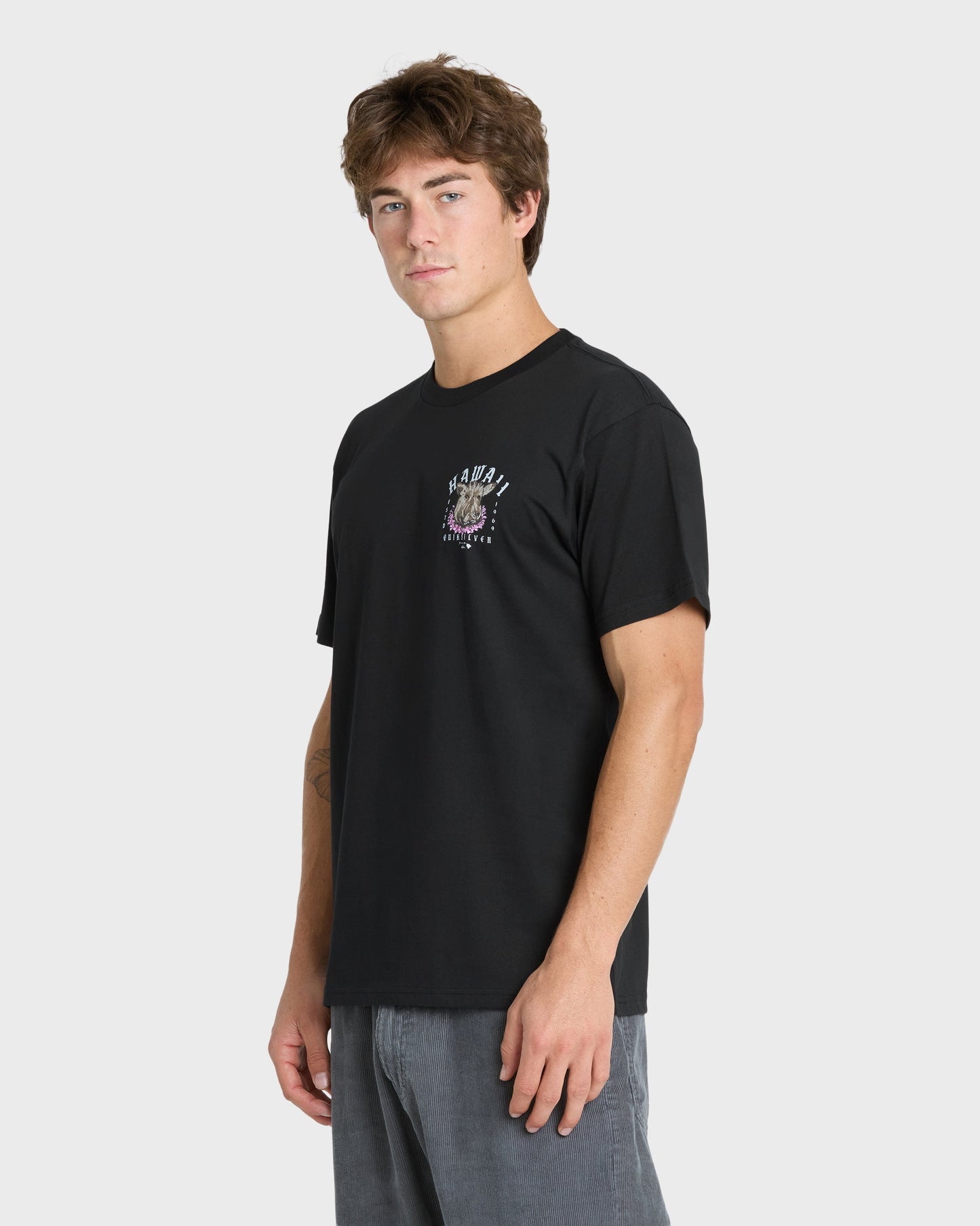 Hawaii Kalua Short Sleeve Cotton T-Shirt - Black