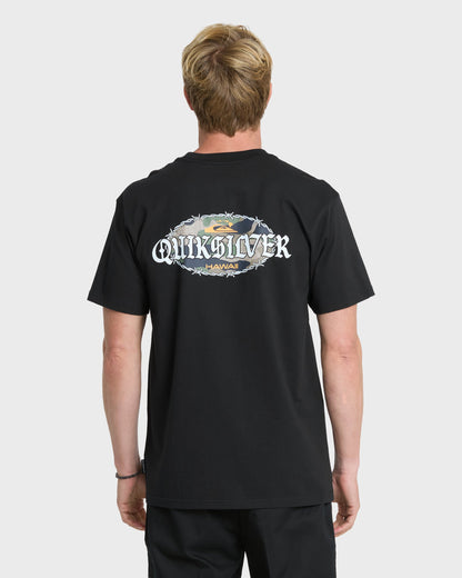 Hawaii Barb Wire Classic Short Sleeve Cotton T-Shirt - Black