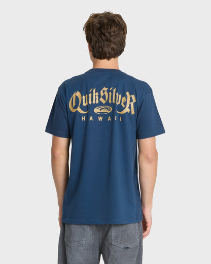 Hawaii Old English Classic Short Sleeve Knit T-Shirt - Dark Denim