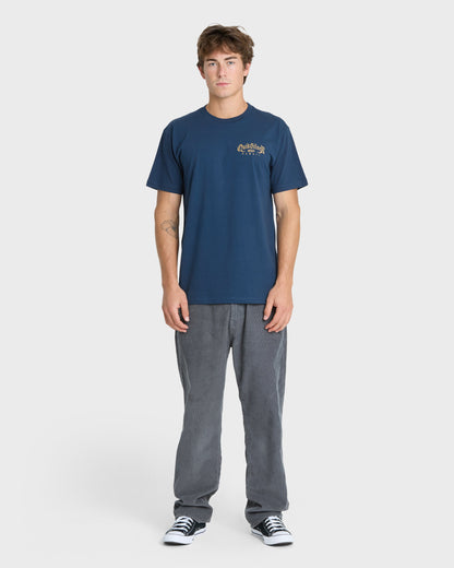 Hawaii Old English Classic Short Sleeve Knit T-Shirt - Dark Denim