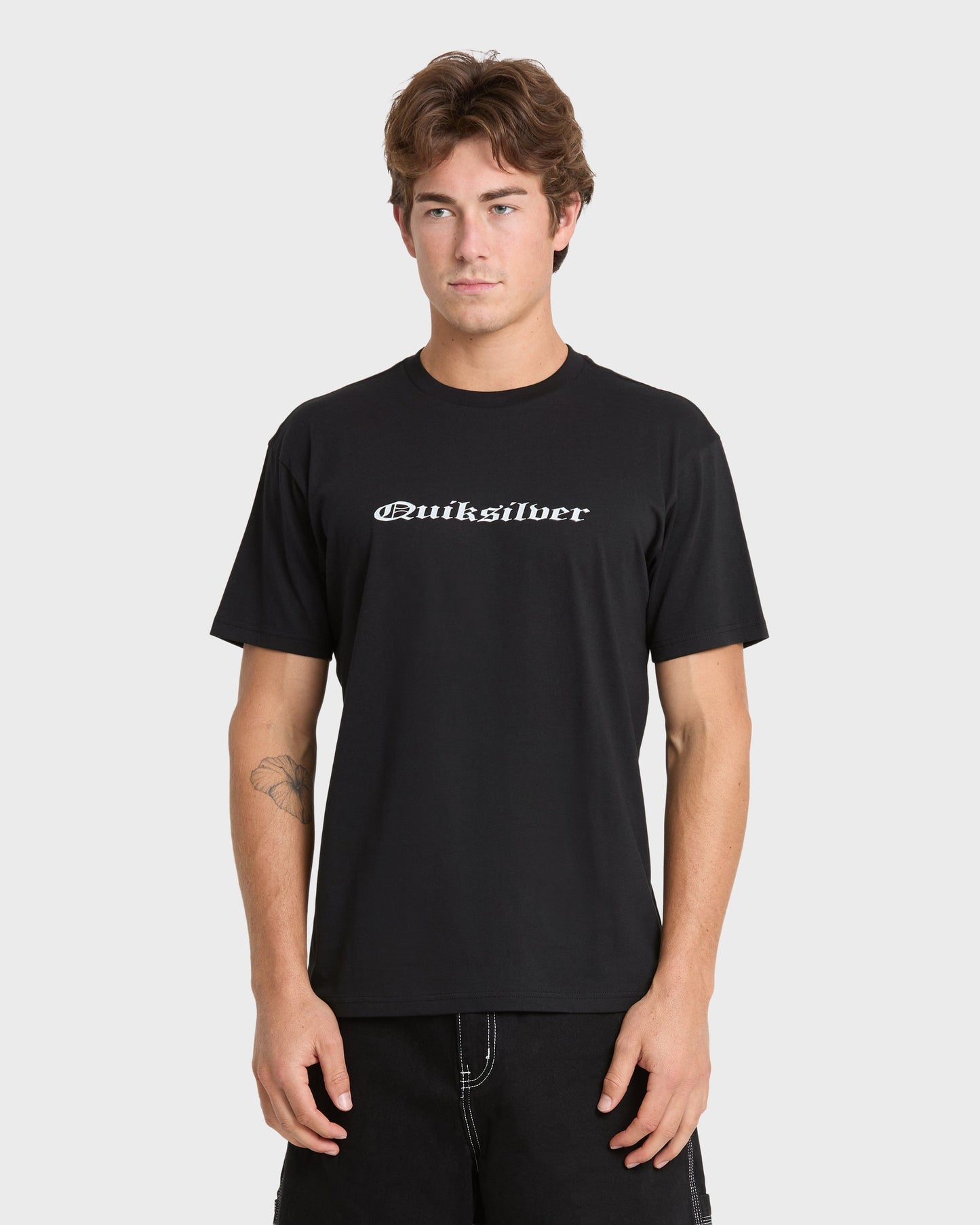 Chrome English Short Sleeve Knit T-Shirt - Black