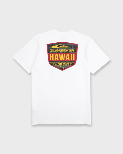 Hawaii Shield Short Sleeve Cotton T-Shirt - White