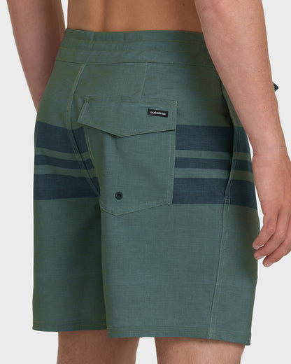 Surfsilk Street Trunk Stripe 18" Boardshorts - Grape Leaf
