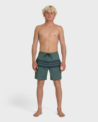 Surfsilk Street Trunk Stripe 18" Boardshorts - Grape Leaf