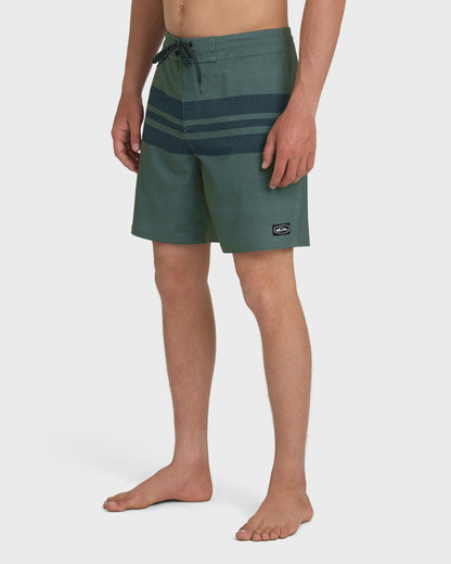 Surfsilk Street Trunk Stripe 18" Boardshorts - Grape Leaf