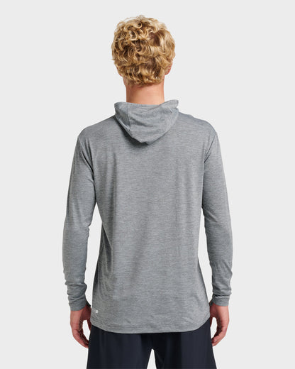 Dna Logo Surf Hood Long Sleeve Surf Tee - Smoked Gray Heather