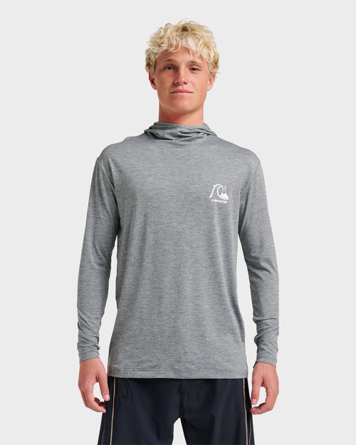 Dna Logo Surf Hood Long Sleeve Surf Tee - Smoked Gray Heather