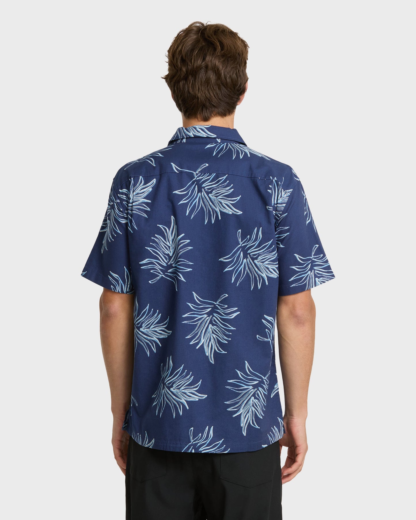 Island Palms Casual Short Sleeve Shirt - Navy