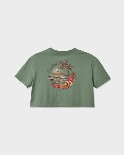Island Time Short Sleeve Cropped Boyfriend T-Shirt