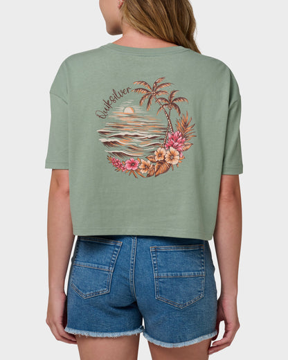 Island Time Short Sleeve Cropped Boyfriend T-Shirt