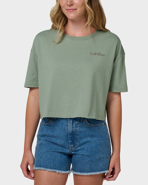 Island Time Short Sleeve Cropped Boyfriend T-Shirt