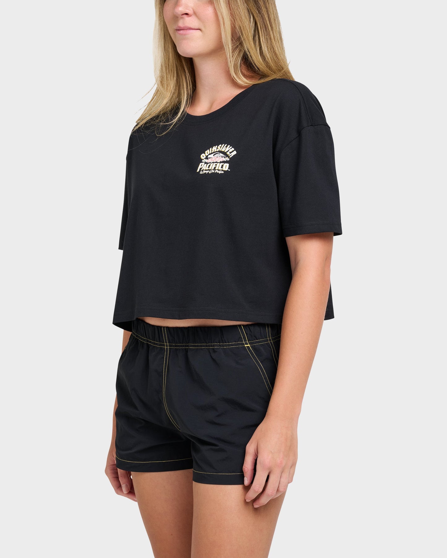 Quiksilver X Pacifico Sign Lock Cropped Boyfriend T-Shirt