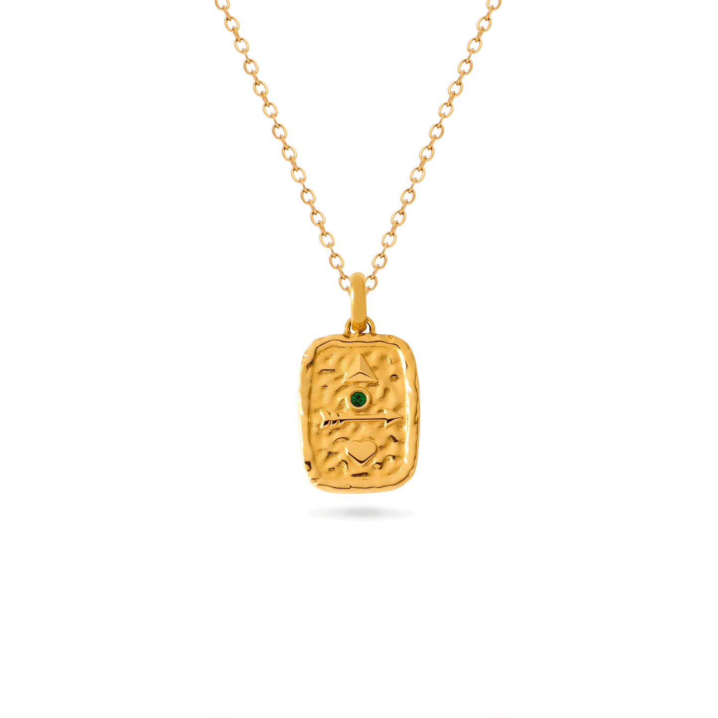 Talisman Token Birthstone Necklace (Gold)