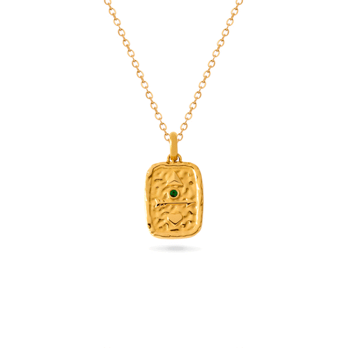 Talisman Token Birthstone Necklace (Gold)
