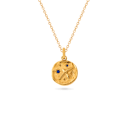 Talisman Swallow Birthstone Necklace (Gold)