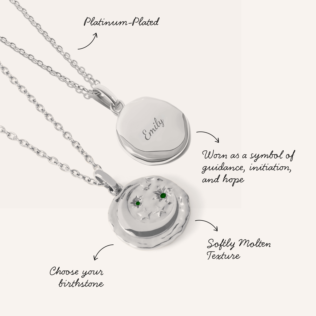 Talisman Celestial Birthstone Necklace (Silver)