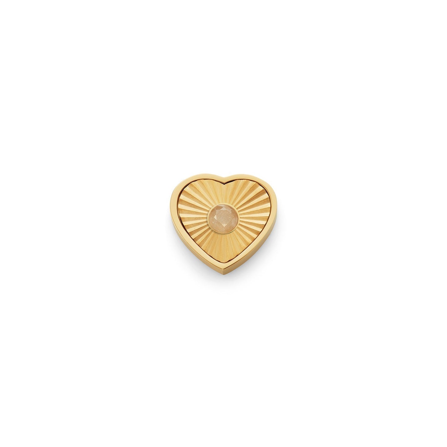 Textured Heart Charms (Gold) - Birthstone