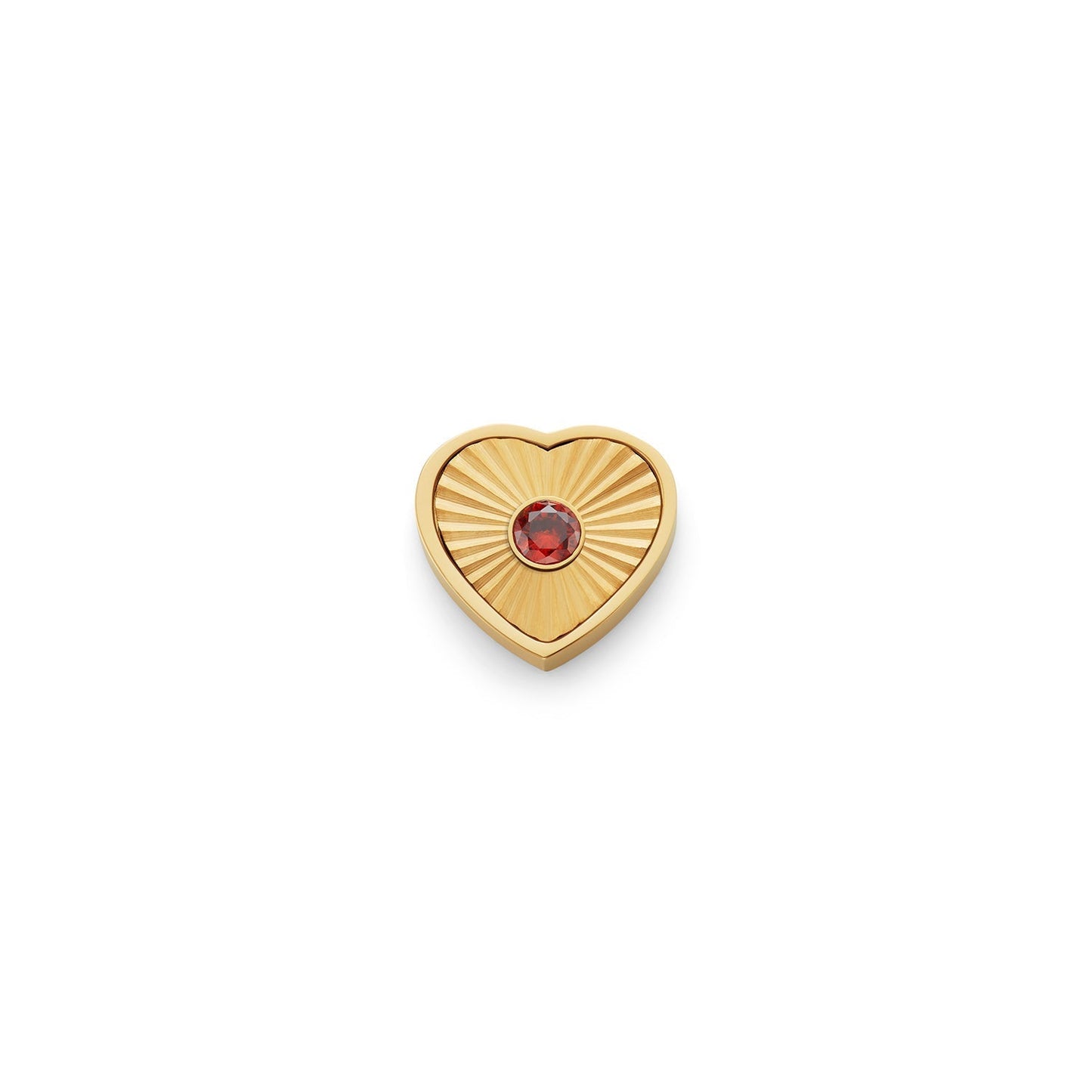 Textured Heart Charms (Gold) - Birthstone