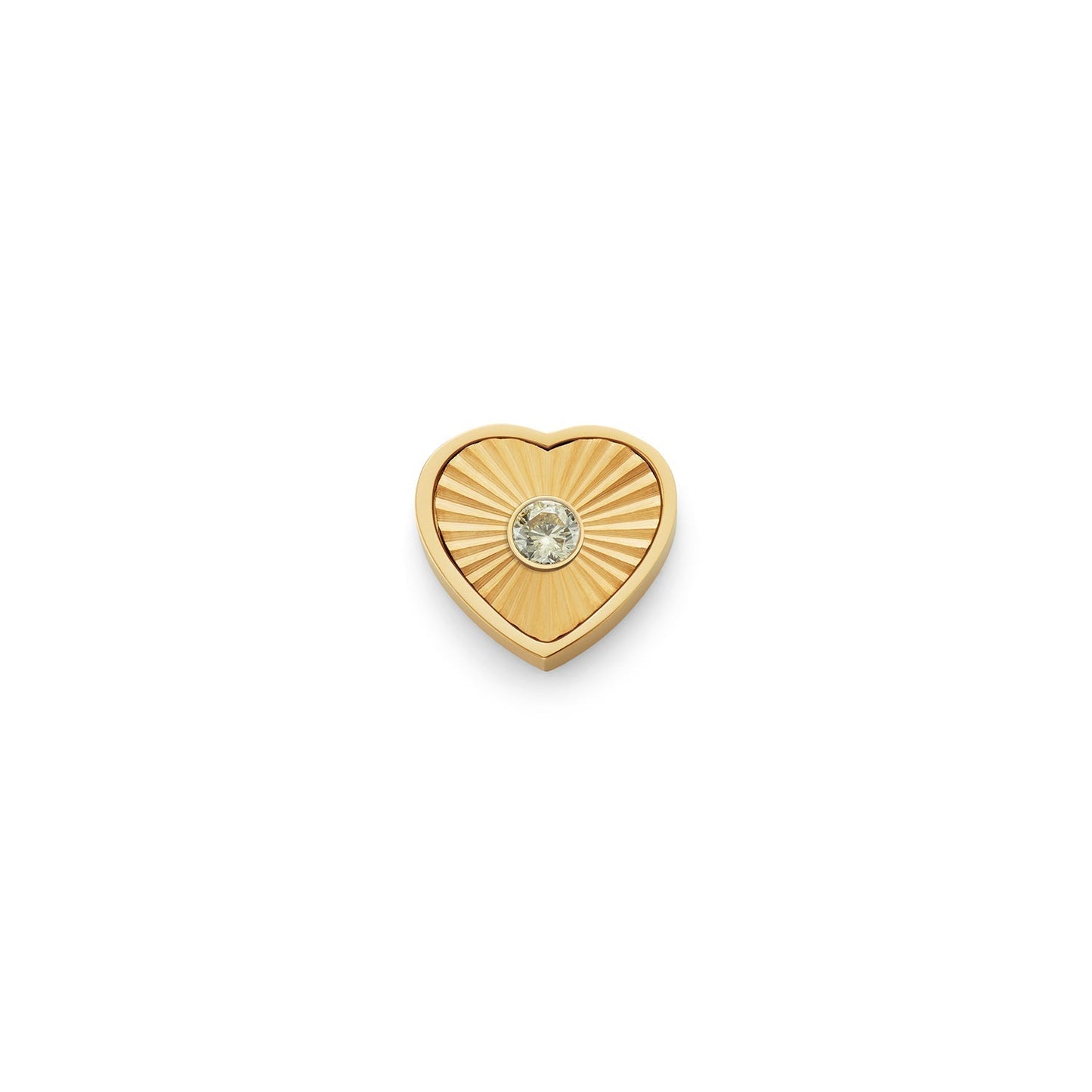 Textured Heart Charms (Gold) - Birthstone