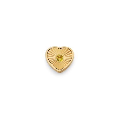 Textured Heart Charms (Gold) - Birthstone