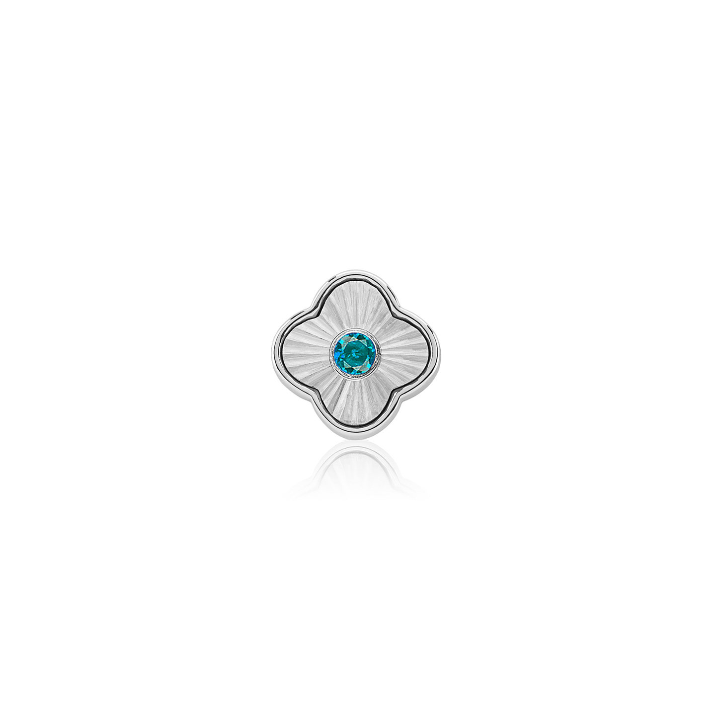 Textured Clover Charms (Silver) - &