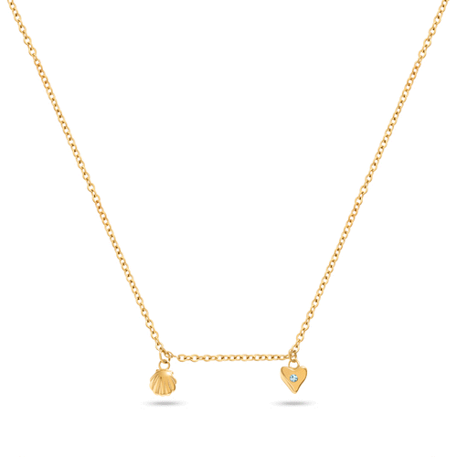 Written In The Sand Mini Charm Necklace (Gold)