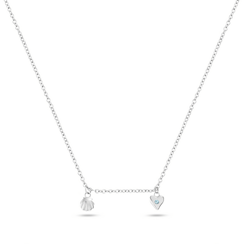 Written In The Sand Mini Charm Necklace (Silver)