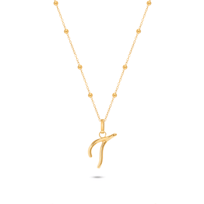 Written in The Sand Initial Necklace (Gold)