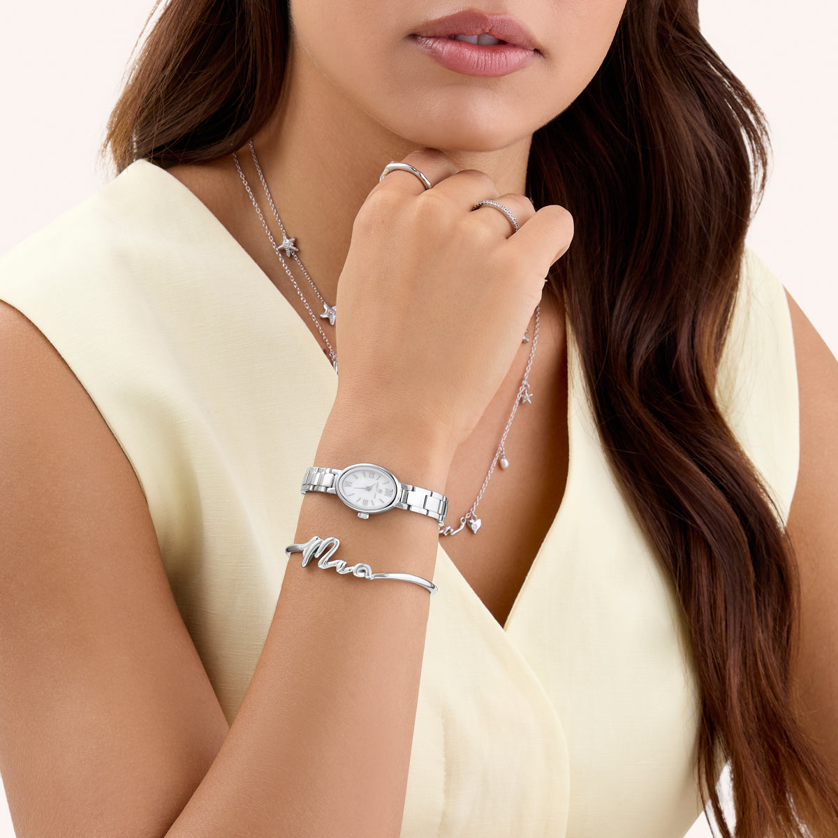 Written In The Sand Custom Name Bangle (Silver)