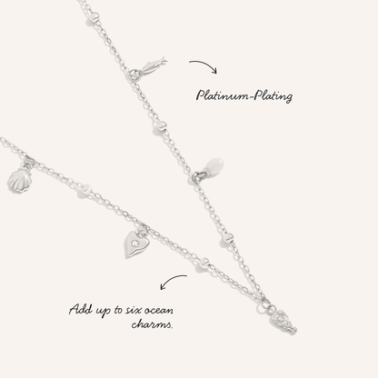 Written In The Sand Mini Charm Necklace (Silver)
