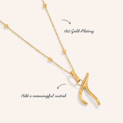 Written in The Sand Initial Necklace (Gold)