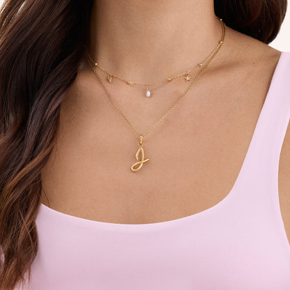 Written in The Sand Initial Necklace (Gold)
