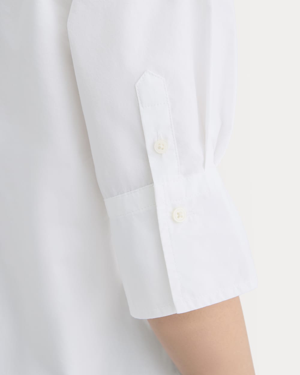 Cuff Detail Shirt in Lightweight Cotton | White