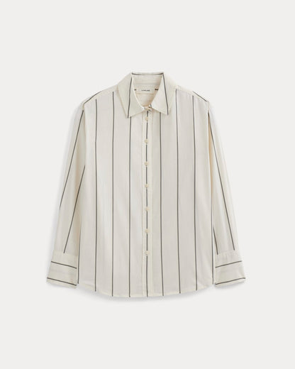 Everyday Shirt in Silky Cotton | Gardenia/Meteorite