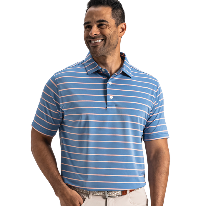 Abyss Stripe Lisle - Riviera Blue / Peach / White