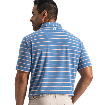Abyss Stripe Lisle - Riviera Blue / Peach / White