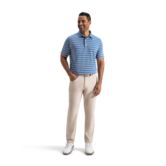 Abyss Stripe Lisle - Riviera Blue / Peach / White