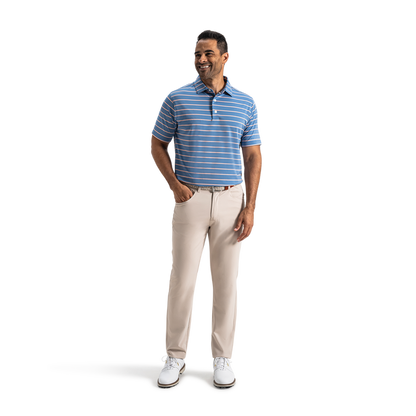 Abyss Stripe Lisle - Riviera Blue / Peach / White