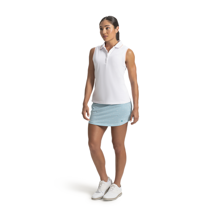 Aerial Micro Geometric Skort Women - Tile Blue