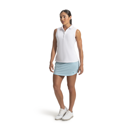 Aerial Micro Geometric Skort Women - Tile Blue